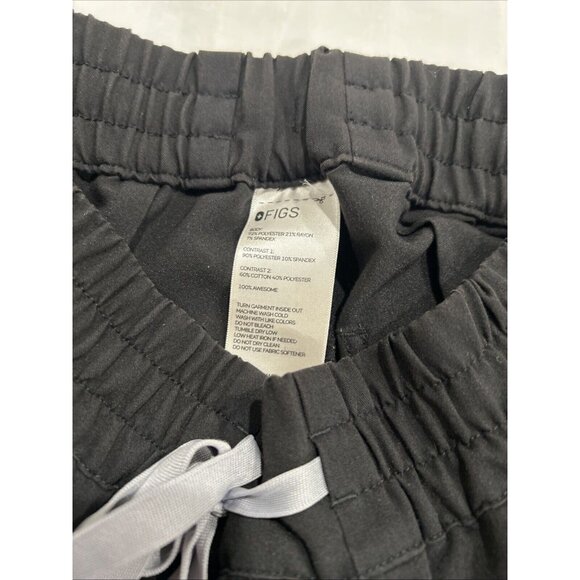 Figs Women Scrub Pants XS Black Jogger Stretch Technical Medical Drawstring - Picture 11 of 12